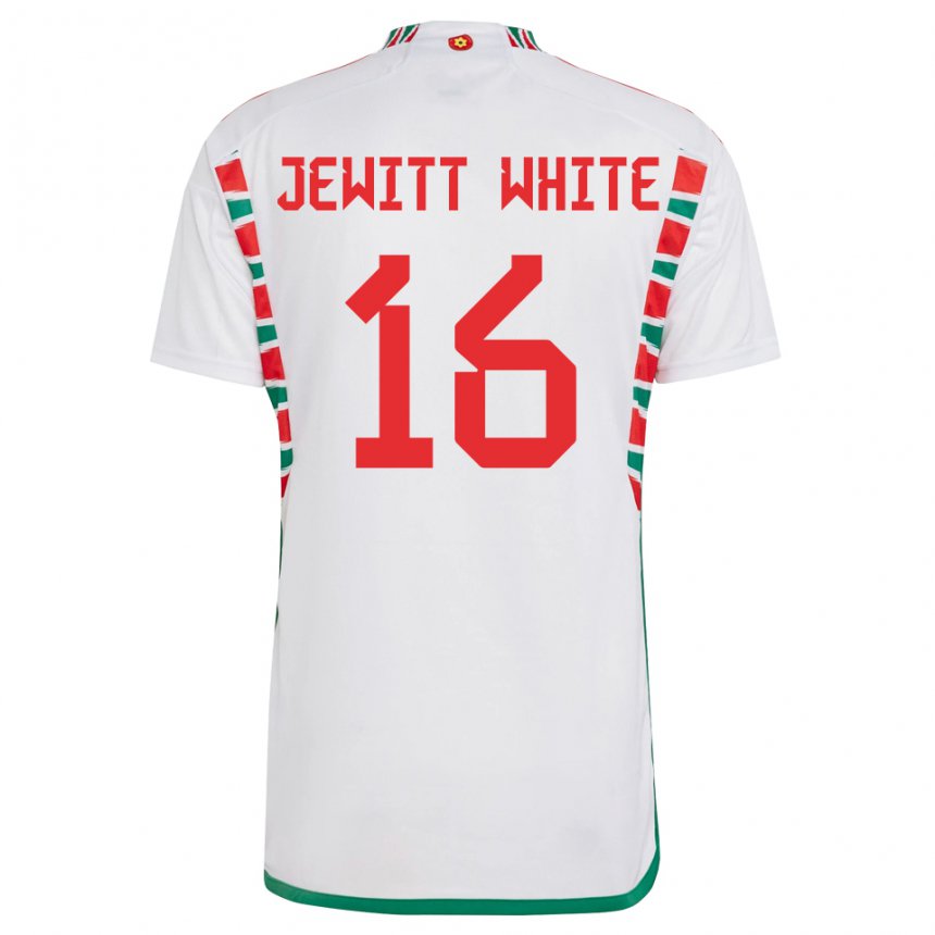 Kobiety Walii Harry Jewitt White #16 Biały Wyjazdowa Koszulka 22-24 Koszulki Klubowe