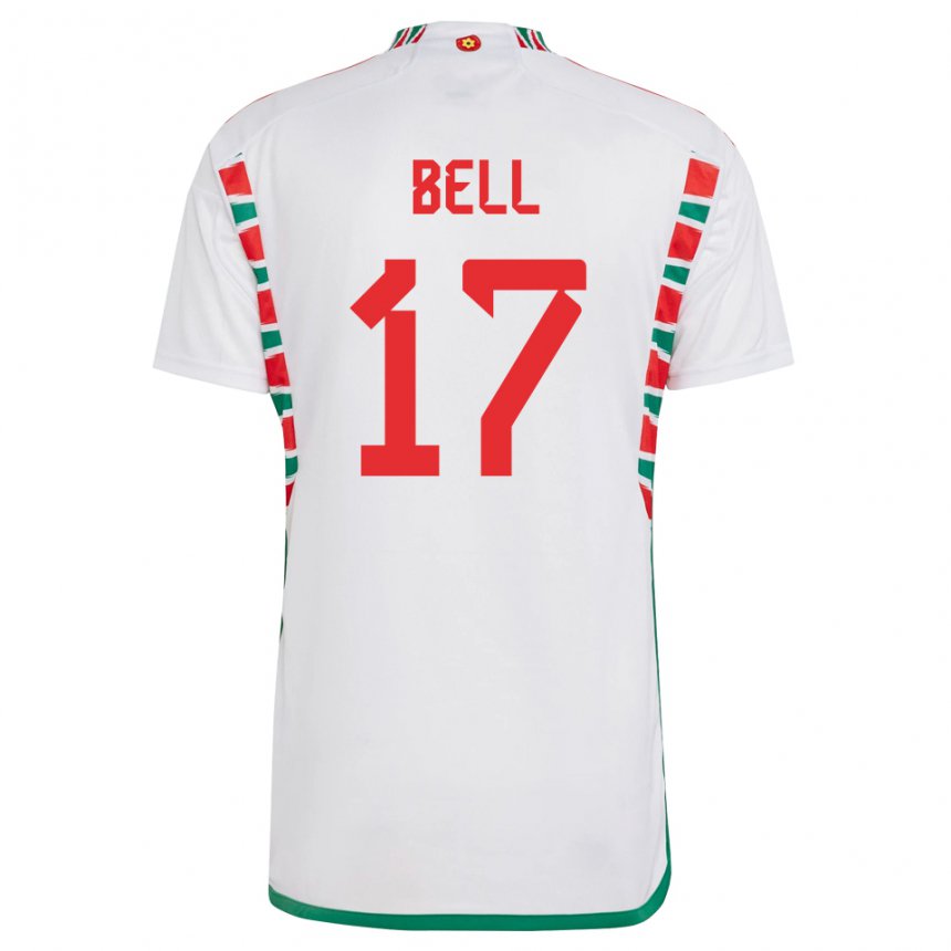 Kobiety Walii Zac Bell #17 Biały Wyjazdowa Koszulka 22-24 Koszulki Klubowe