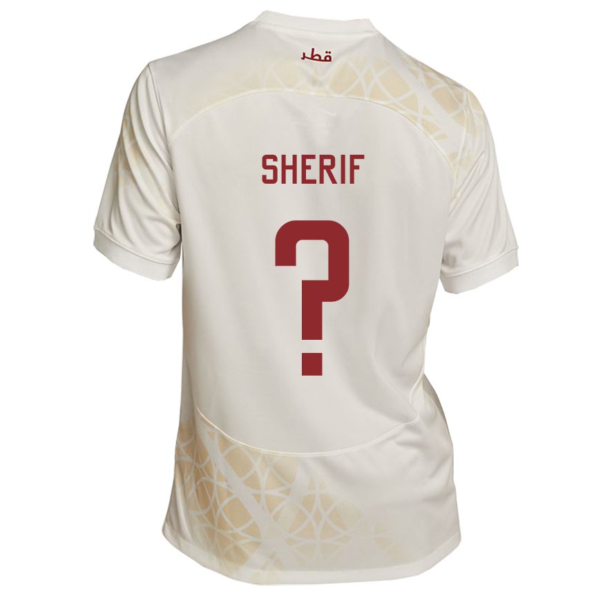 Kobiety Kataru Marwan Sherif #0 Złoty Beżowy Wyjazdowa Koszulka 22-24 Koszulki Klubowe