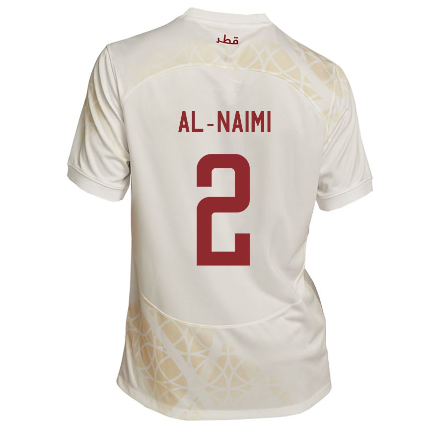 Kobiety Kataru Amna Al Naimi #2 Złoty Beżowy Wyjazdowa Koszulka 22-24 Koszulki Klubowe