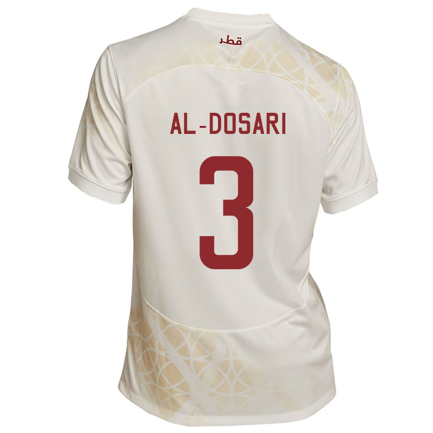 Kobiety Kataru Dana Al Dosari #3 Złoty Beżowy Wyjazdowa Koszulka 22-24 Koszulki Klubowe