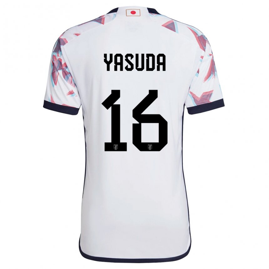 Kobiety Japonii Kenshin Yasuda #16 Biały Wyjazdowa Koszulka 22-24 Koszulki Klubowe