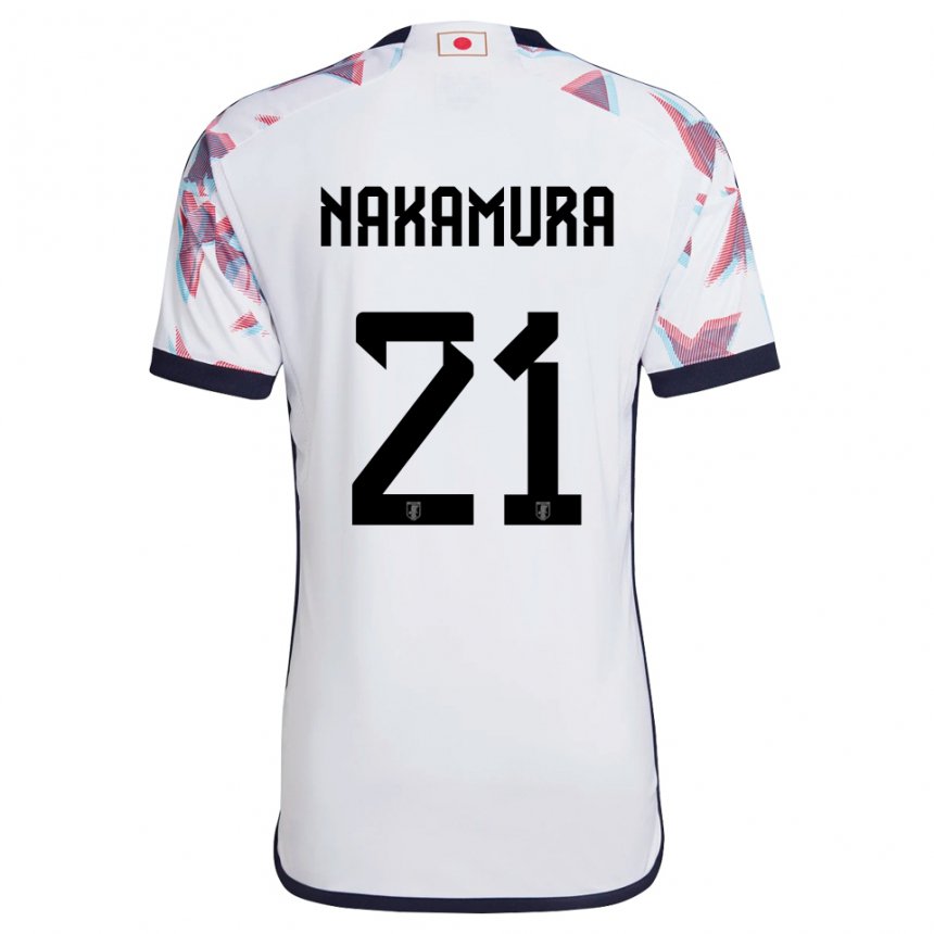 Kobiety Japonii Jiro Nakamura #21 Biały Wyjazdowa Koszulka 22-24 Koszulki Klubowe