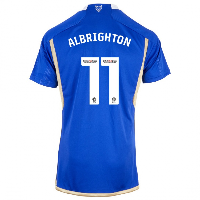 Dzieci Marc Albrighton #11 Niebieski Domowa Koszulka 2023/24 Koszulki Klubowe