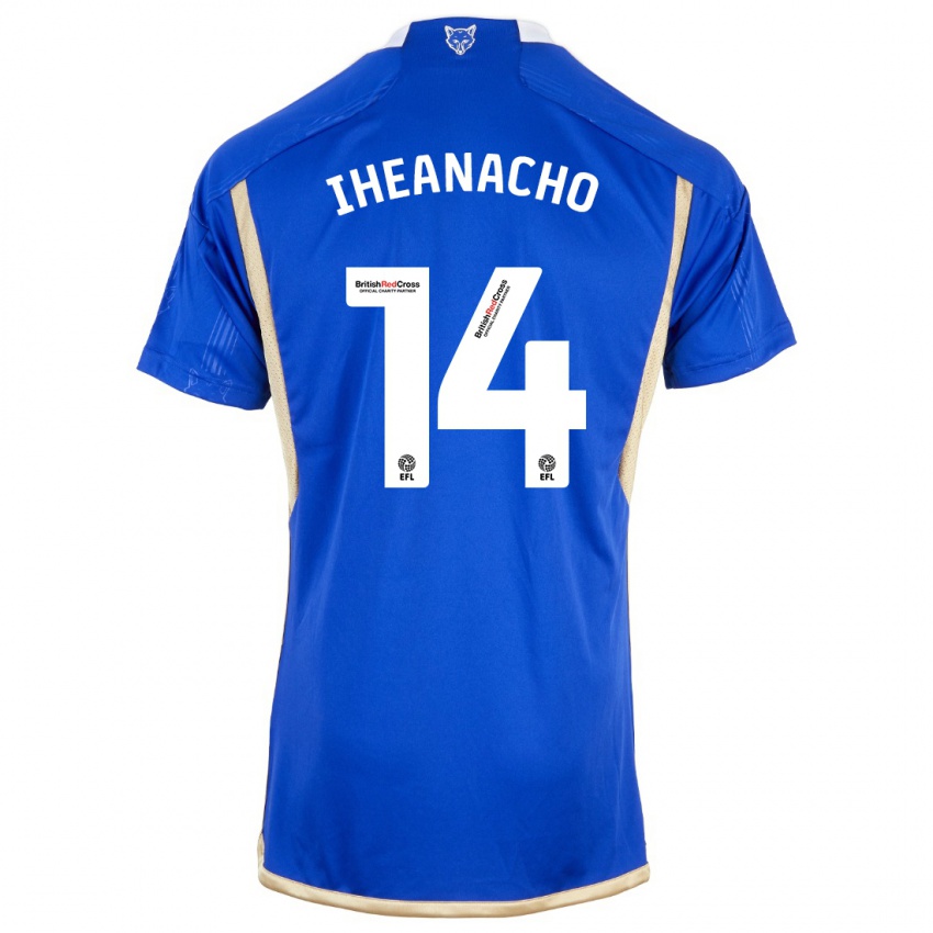 Dzieci Kelechi Iheanacho #14 Niebieski Domowa Koszulka 2023/24 Koszulki Klubowe