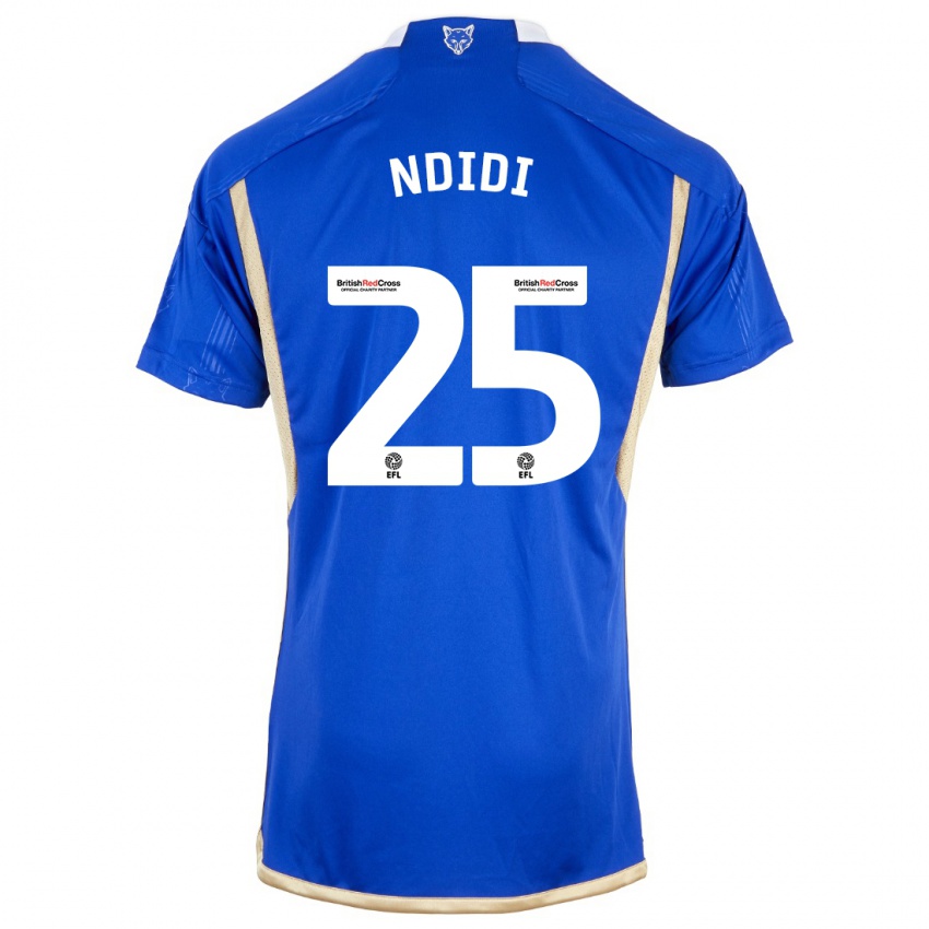 Dzieci Wilfred Ndidi #25 Niebieski Domowa Koszulka 2023/24 Koszulki Klubowe