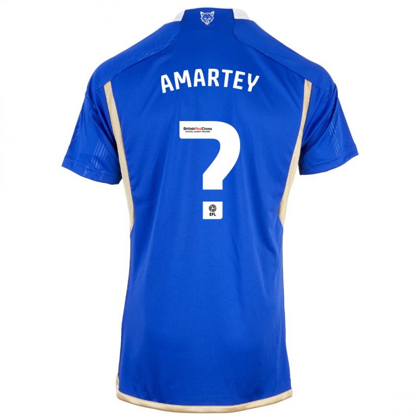 Dzieci Bobby Amartey #0 Niebieski Domowa Koszulka 2023/24 Koszulki Klubowe