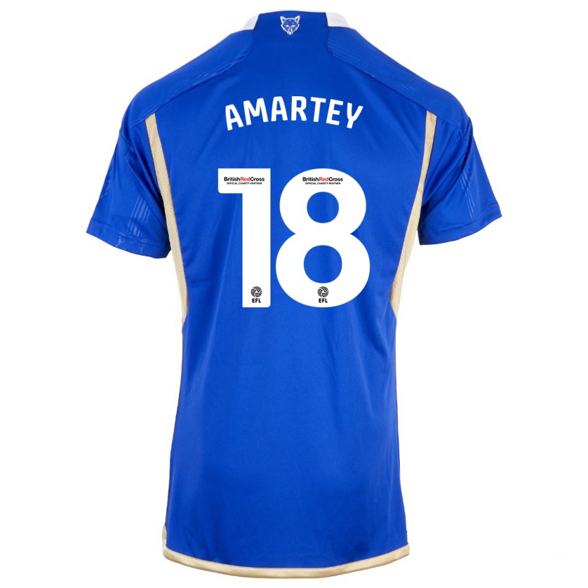 Dzieci Daniel Amartey #18 Niebieski Domowa Koszulka 2023/24 Koszulki Klubowe