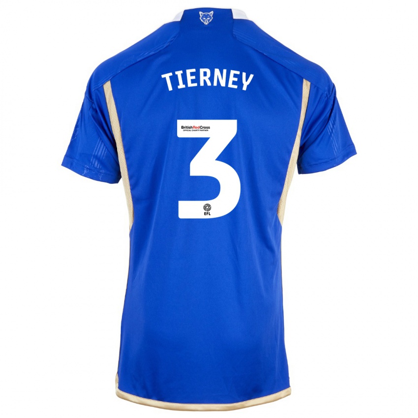 Dzieci Sam Tierney #3 Niebieski Domowa Koszulka 2023/24 Koszulki Klubowe