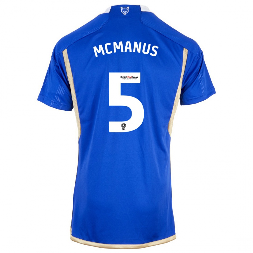Dzieci Abbie Mcmanus #5 Niebieski Domowa Koszulka 2023/24 Koszulki Klubowe