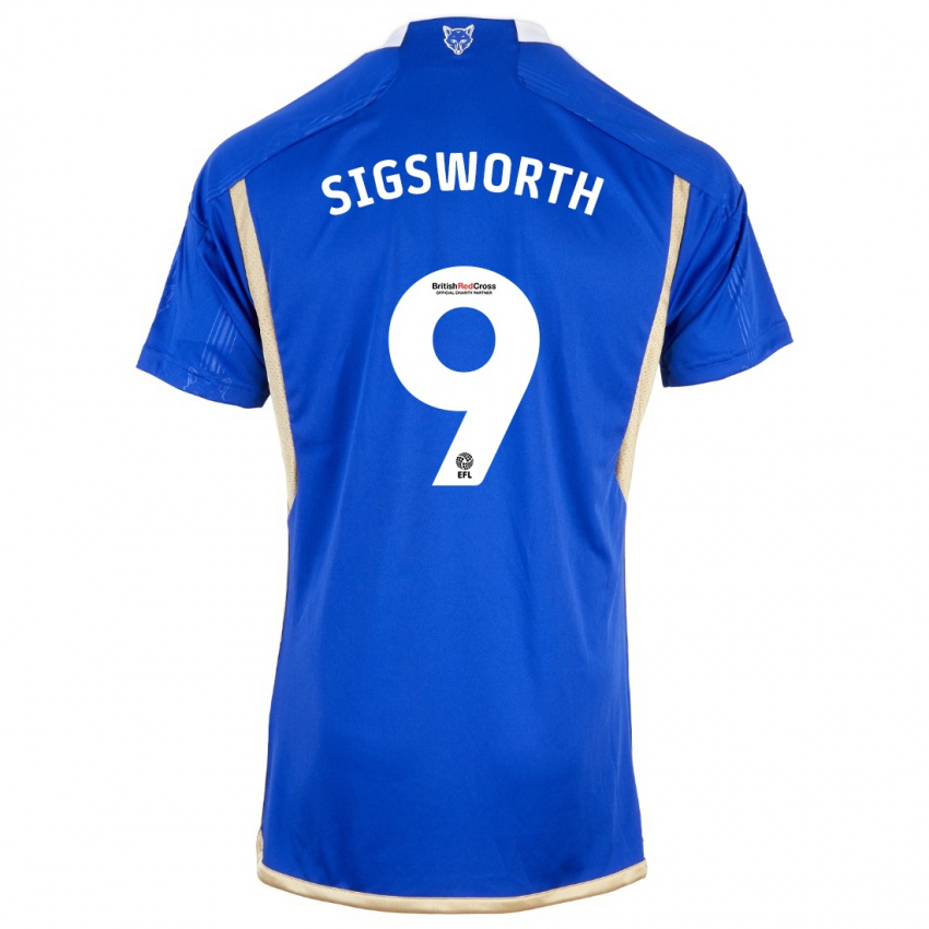 Dzieci Jessica Sigsworth #9 Niebieski Domowa Koszulka 2023/24 Koszulki Klubowe