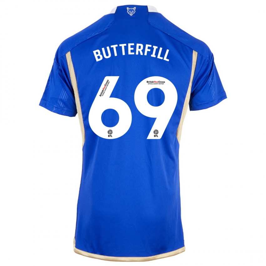 Dzieci Jack Butterfill #69 Niebieski Domowa Koszulka 2023/24 Koszulki Klubowe