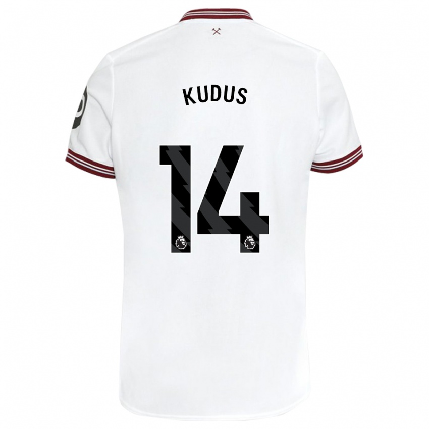 Dzieci Mohammed Kudus #14 Biały Wyjazdowa Koszulka 2023/24 Koszulki Klubowe