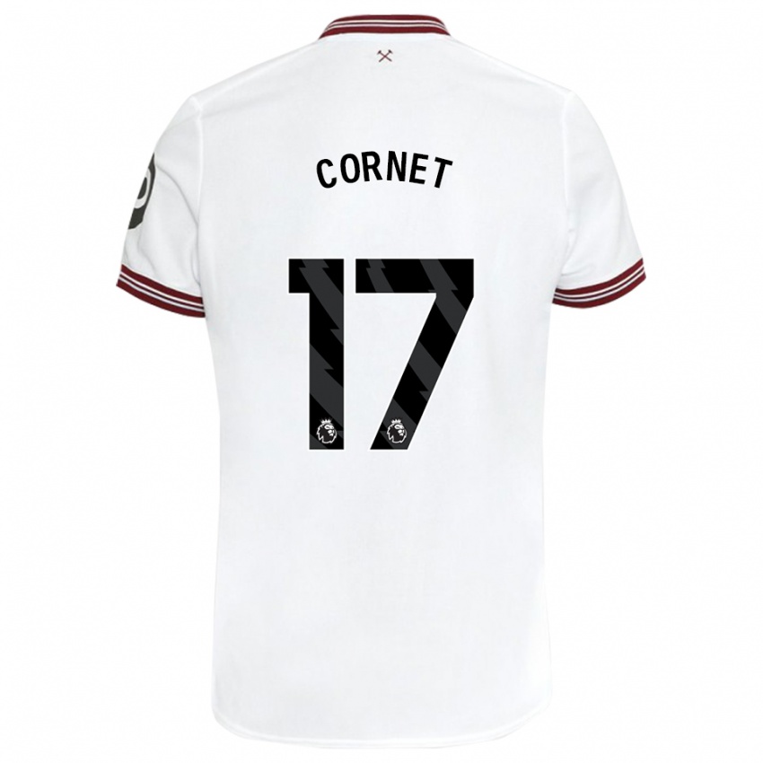 Dzieci Maxwel Cornet #17 Biały Wyjazdowa Koszulka 2023/24 Koszulki Klubowe