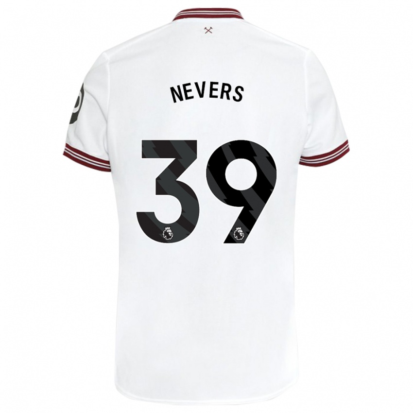 Dzieci Thierry Nevers #39 Biały Wyjazdowa Koszulka 2023/24 Koszulki Klubowe