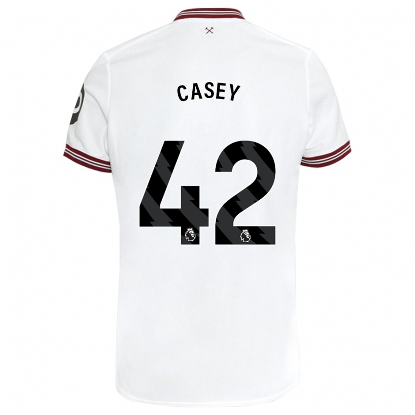 Dzieci Kaelan Casey #42 Biały Wyjazdowa Koszulka 2023/24 Koszulki Klubowe