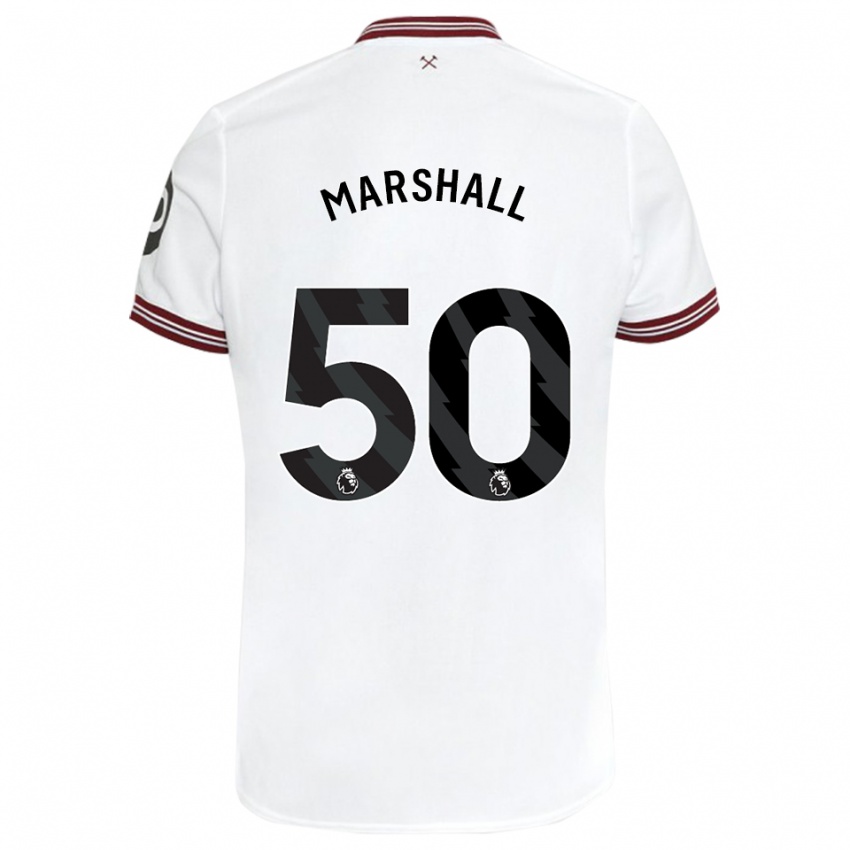 Dzieci Callum Marshall #50 Biały Wyjazdowa Koszulka 2023/24 Koszulki Klubowe