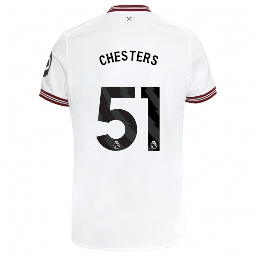 Dzieci Dan Chesters #51 Biały Wyjazdowa Koszulka 2023/24 Koszulki Klubowe