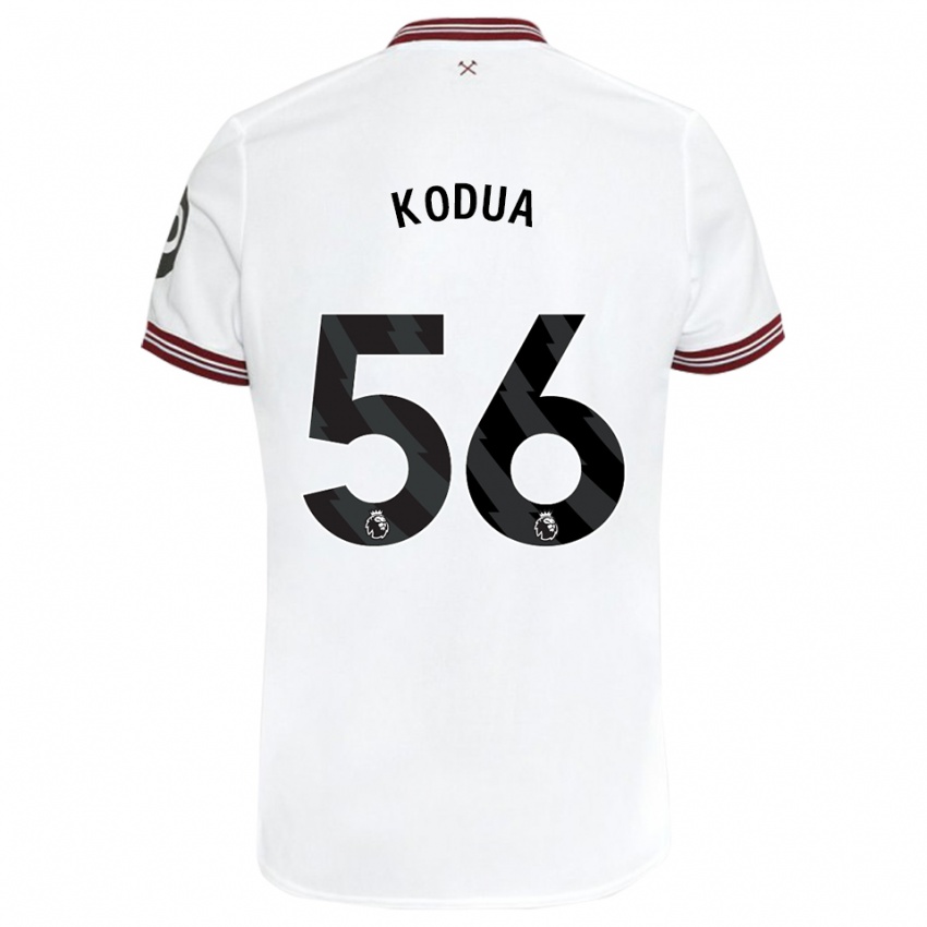 Dzieci Gideon Kodua #56 Biały Wyjazdowa Koszulka 2023/24 Koszulki Klubowe