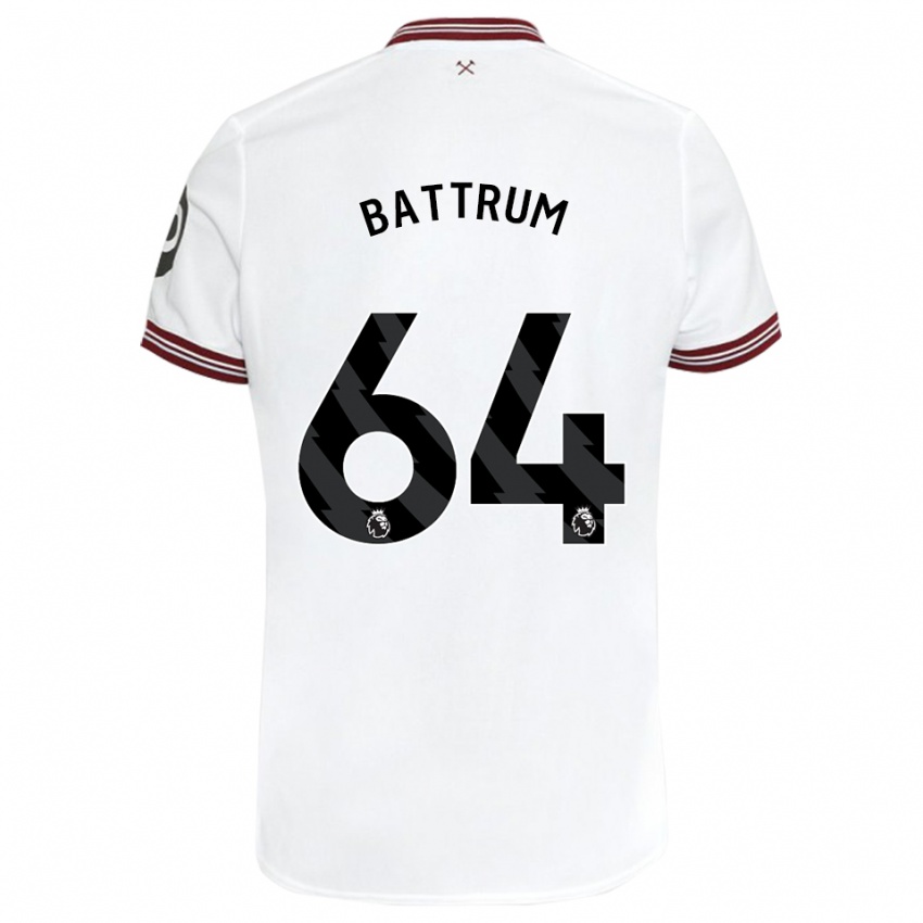 Dzieci Ryan Battrum #64 Biały Wyjazdowa Koszulka 2023/24 Koszulki Klubowe
