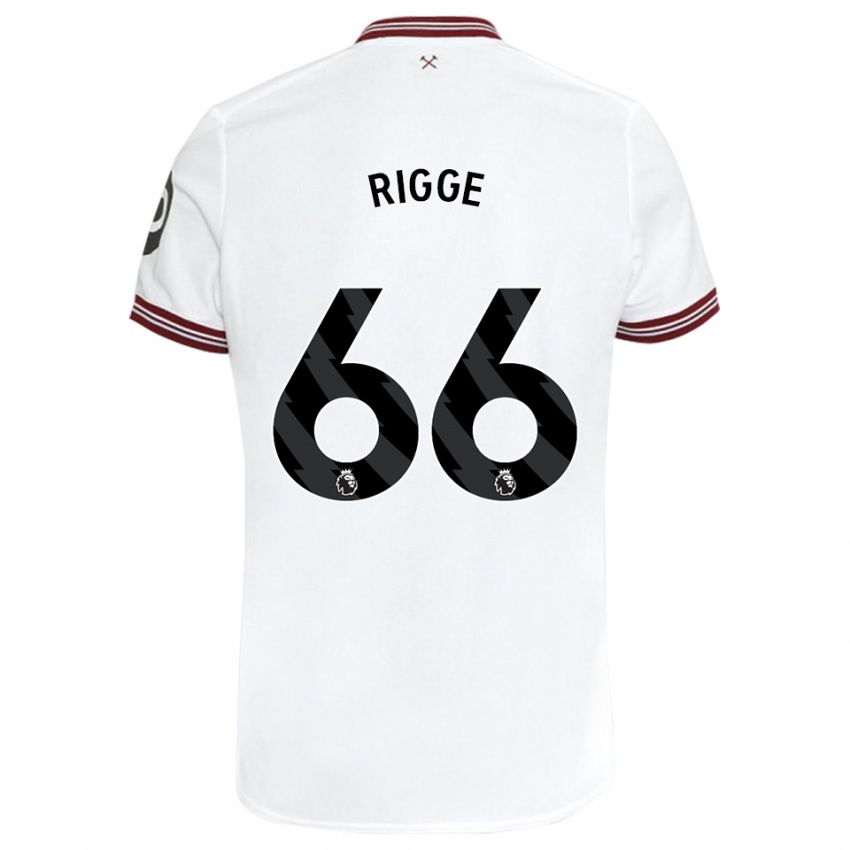 Dzieci Daniel Rigge #66 Biały Wyjazdowa Koszulka 2023/24 Koszulki Klubowe