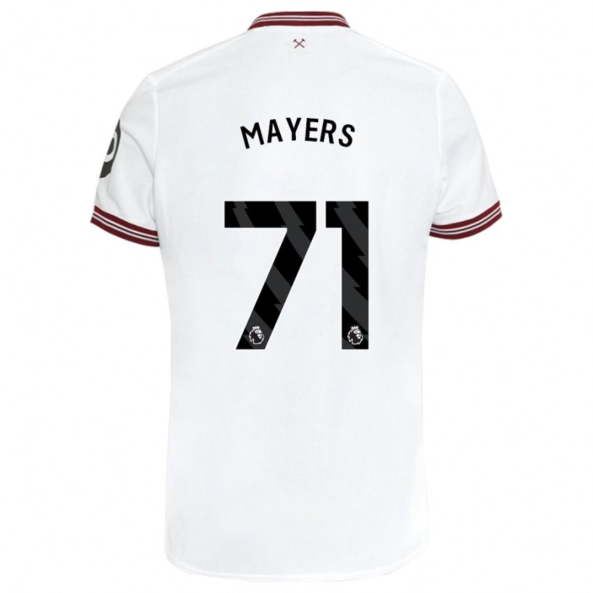 Dzieci Ezra Mayers #71 Biały Wyjazdowa Koszulka 2023/24 Koszulki Klubowe