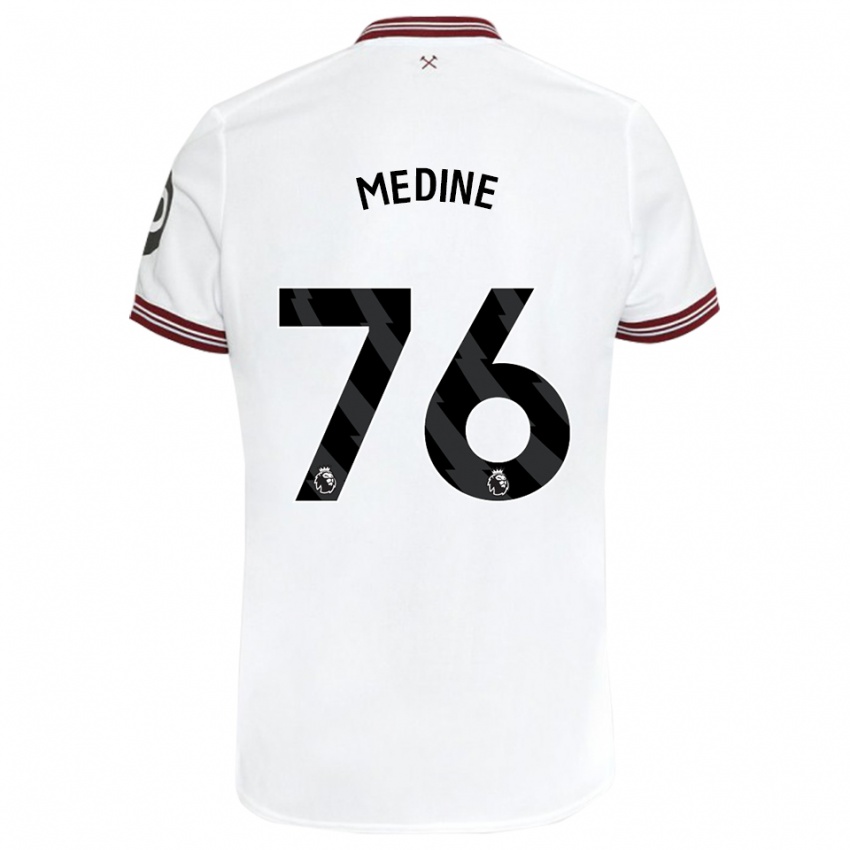 Dzieci Jethro Medine #76 Biały Wyjazdowa Koszulka 2023/24 Koszulki Klubowe