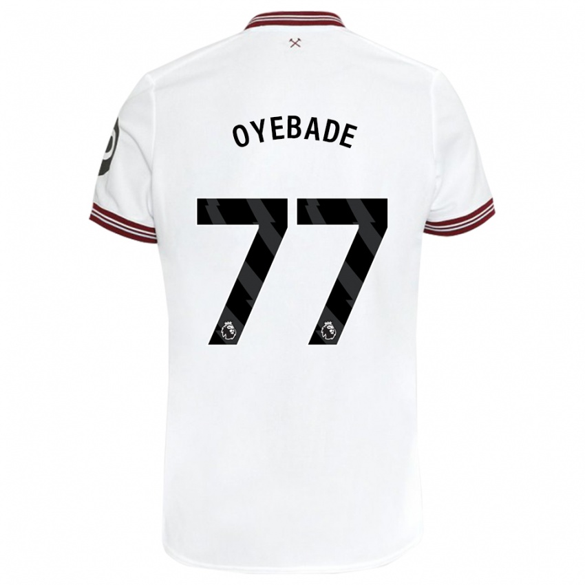 Dzieci Rayan Oyebade #77 Biały Wyjazdowa Koszulka 2023/24 Koszulki Klubowe