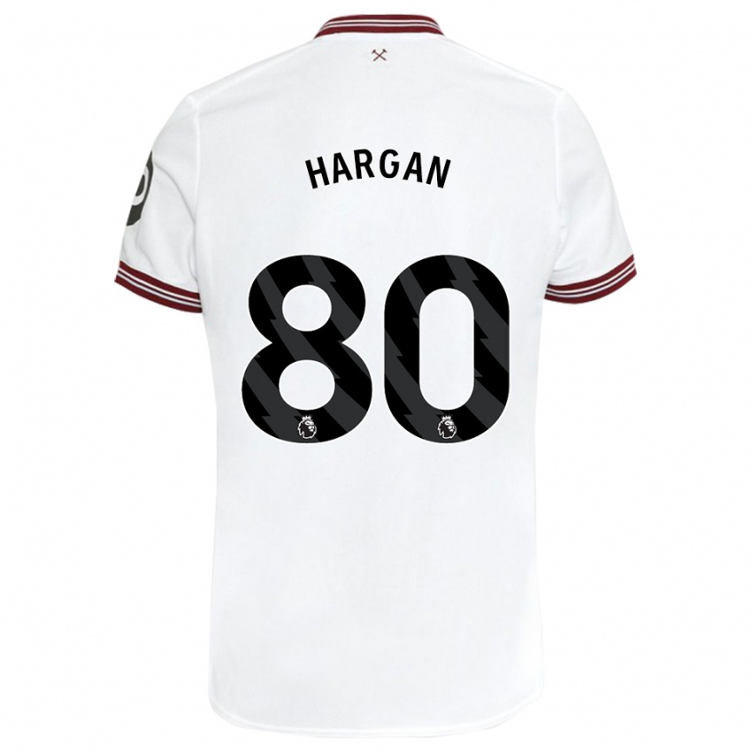 Dzieci Riley Hargan #80 Biały Wyjazdowa Koszulka 2023/24 Koszulki Klubowe