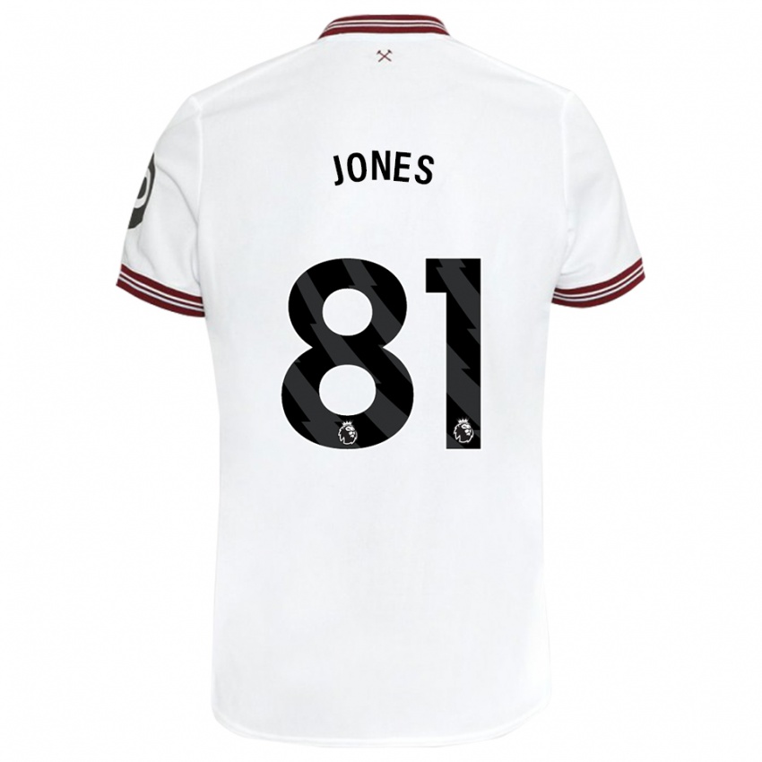 Dzieci Liam Jones #81 Biały Wyjazdowa Koszulka 2023/24 Koszulki Klubowe