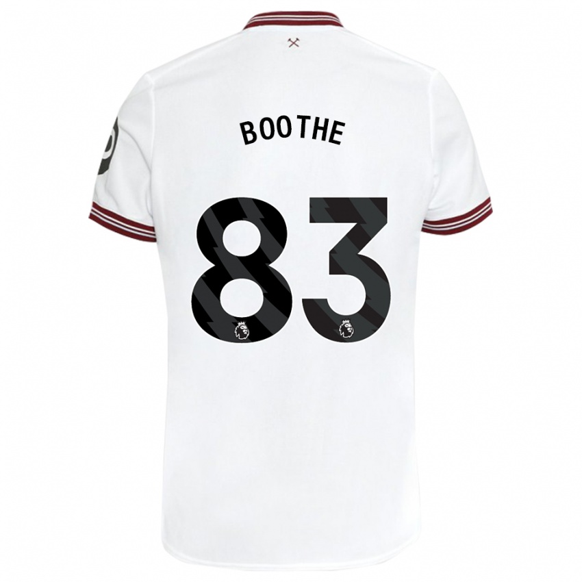 Dzieci Sebastian Boothe #83 Biały Wyjazdowa Koszulka 2023/24 Koszulki Klubowe