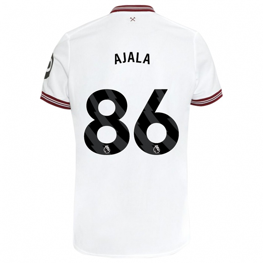 Dzieci Joshua Ajala #86 Biały Wyjazdowa Koszulka 2023/24 Koszulki Klubowe