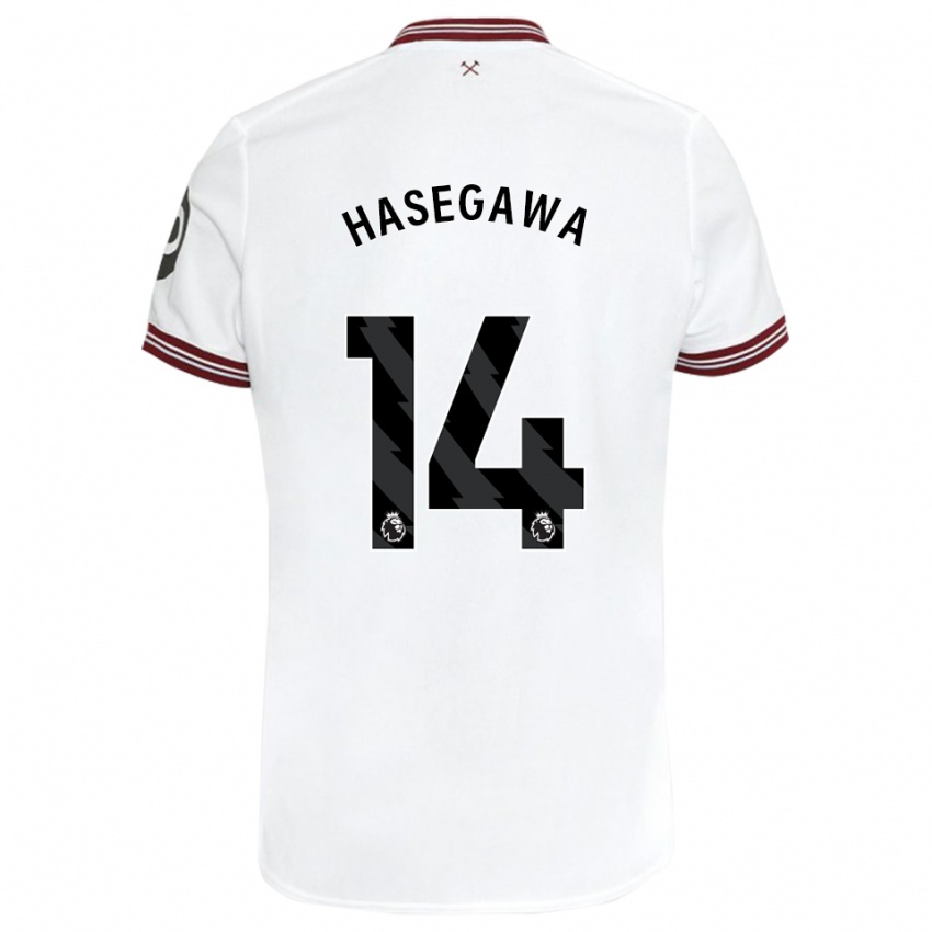 Dzieci Yui Hasegawa #14 Biały Wyjazdowa Koszulka 2023/24 Koszulki Klubowe