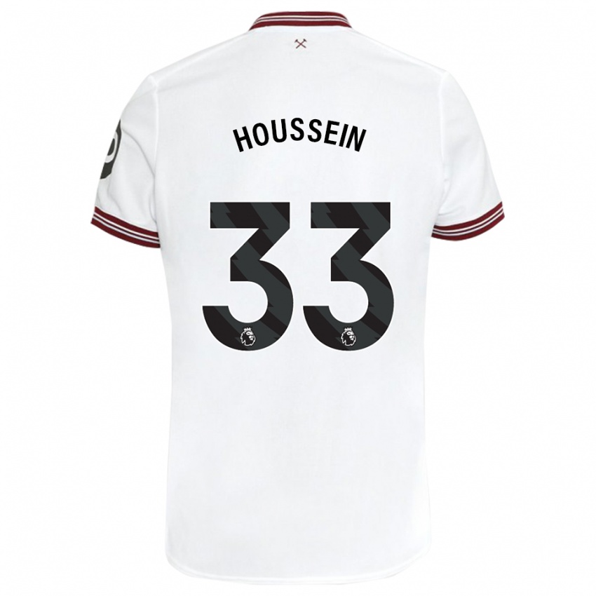 Dzieci Halle Houssein #33 Biały Wyjazdowa Koszulka 2023/24 Koszulki Klubowe
