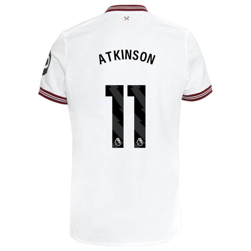 Dzieci Izzy Atkinson #11 Biały Wyjazdowa Koszulka 2023/24 Koszulki Klubowe