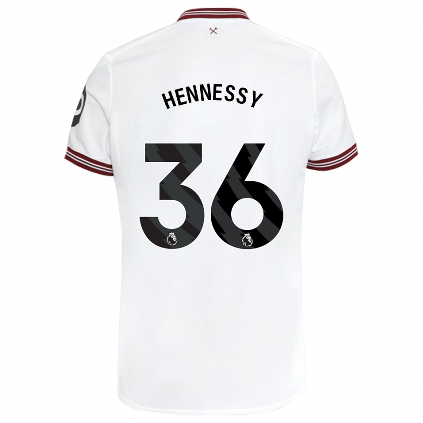 Dzieci Alexandra Hennessy #36 Biały Wyjazdowa Koszulka 2023/24 Koszulki Klubowe