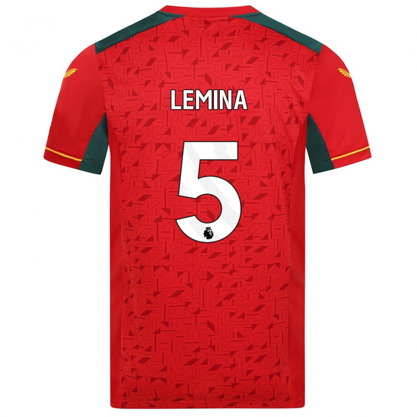 Dzieci Mario Lemina #5 Czerwony Wyjazdowa Koszulka 2023/24 Koszulki Klubowe