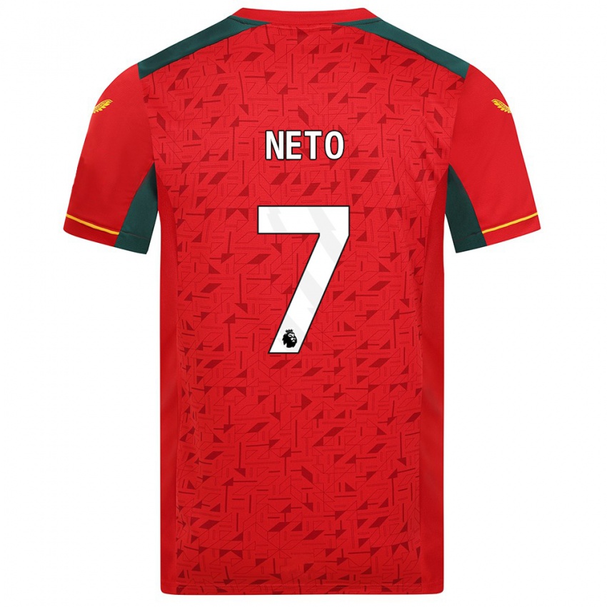 Dzieci Pedro Neto #7 Czerwony Wyjazdowa Koszulka 2023/24 Koszulki Klubowe