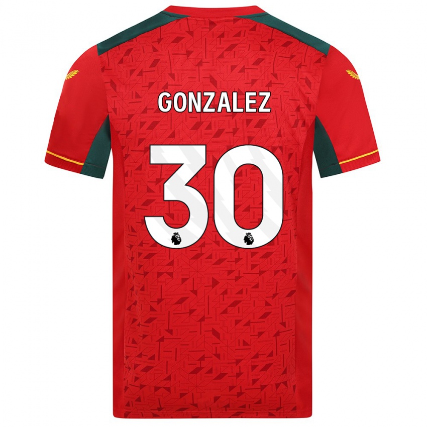 Dzieci Enso González #30 Czerwony Wyjazdowa Koszulka 2023/24 Koszulki Klubowe