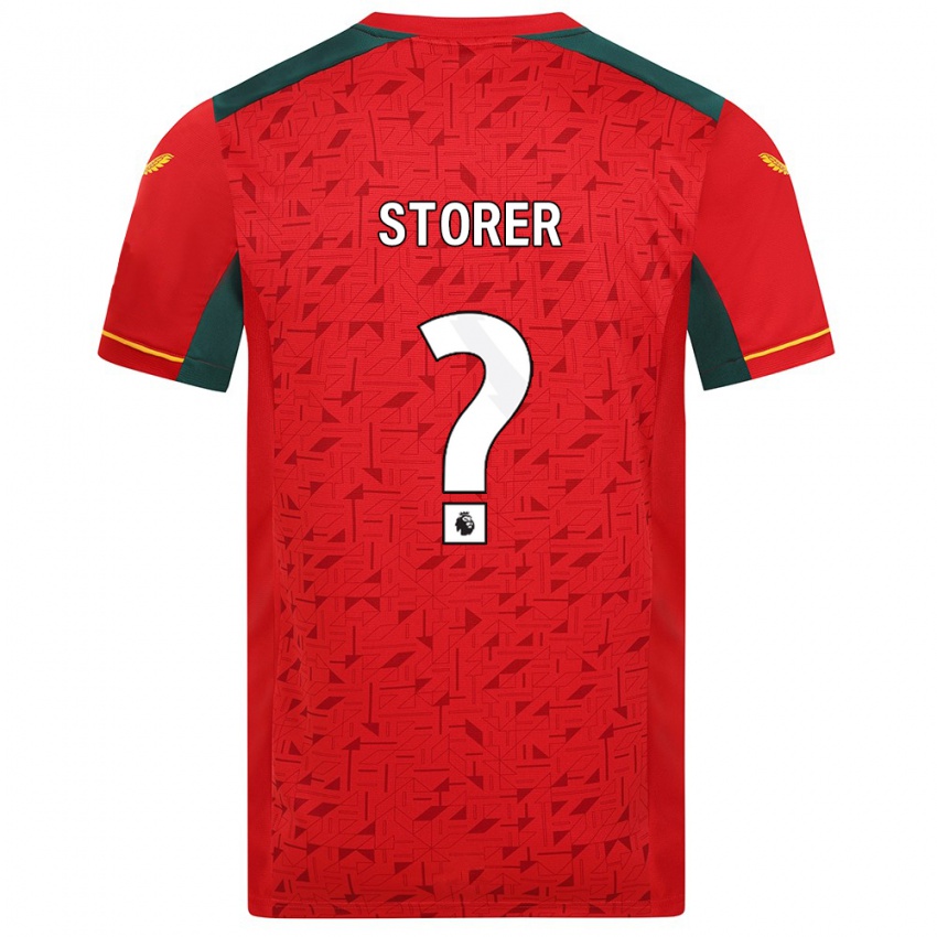 Dzieci James Storer #0 Czerwony Wyjazdowa Koszulka 2023/24 Koszulki Klubowe