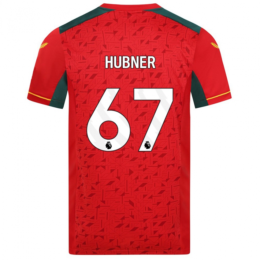Dzieci Justin Hubner #67 Czerwony Wyjazdowa Koszulka 2023/24 Koszulki Klubowe