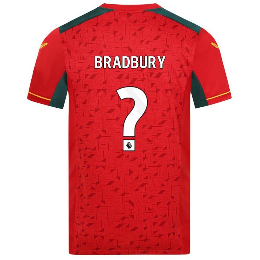 Dzieci Mackenzie Bradbury #0 Czerwony Wyjazdowa Koszulka 2023/24 Koszulki Klubowe