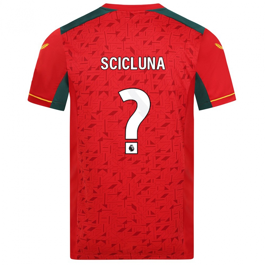 Dzieci Lucas Scicluna #0 Czerwony Wyjazdowa Koszulka 2023/24 Koszulki Klubowe