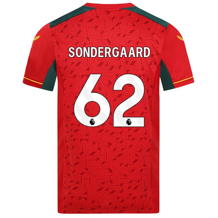 Dzieci Andreas Sondergaard #62 Czerwony Wyjazdowa Koszulka 2023/24 Koszulki Klubowe
