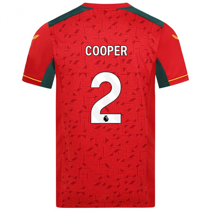 Dzieci Laura Cooper #2 Czerwony Wyjazdowa Koszulka 2023/24 Koszulki Klubowe
