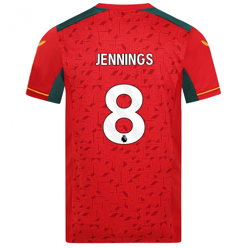 Dzieci Shannie Jennings #8 Czerwony Wyjazdowa Koszulka 2023/24 Koszulki Klubowe