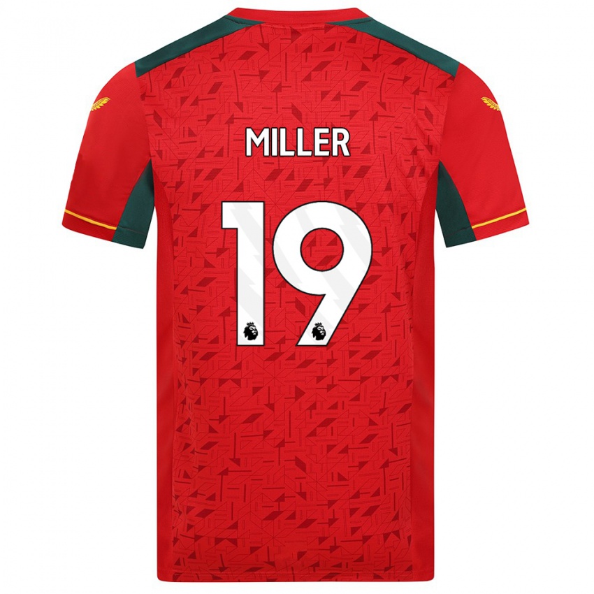 Dzieci Ali Miller #19 Czerwony Wyjazdowa Koszulka 2023/24 Koszulki Klubowe