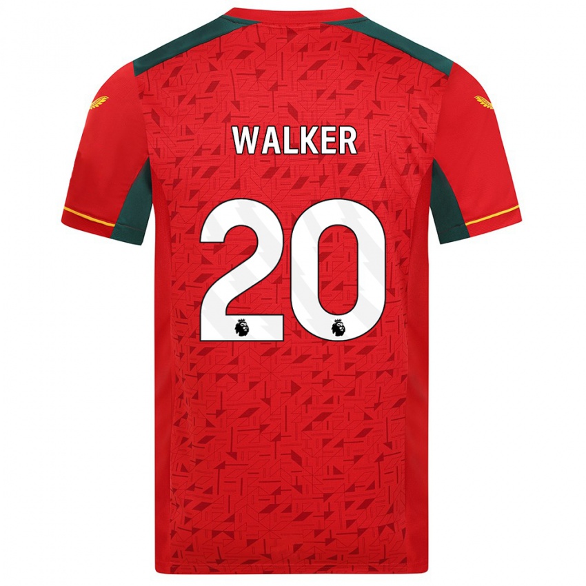 Dzieci Lowri Walker #20 Czerwony Wyjazdowa Koszulka 2023/24 Koszulki Klubowe