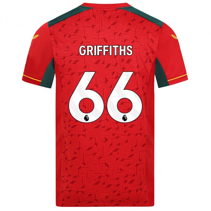 Dzieci Harvey Griffiths #66 Czerwony Wyjazdowa Koszulka 2023/24 Koszulki Klubowe