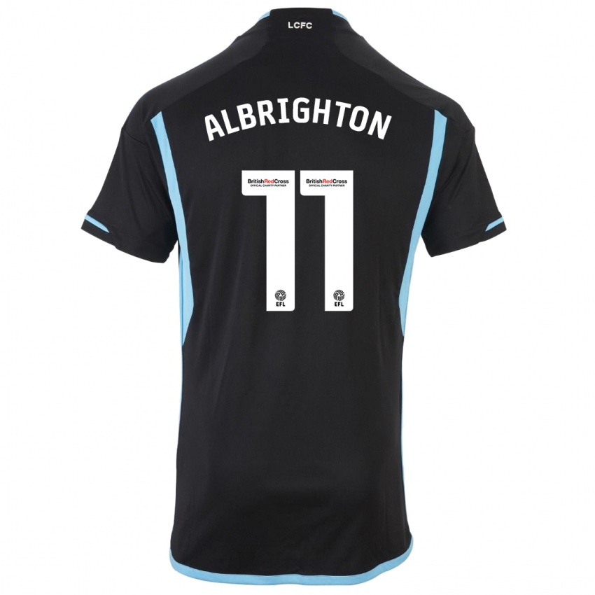 Dzieci Marc Albrighton #11 Czarny Wyjazdowa Koszulka 2023/24 Koszulki Klubowe